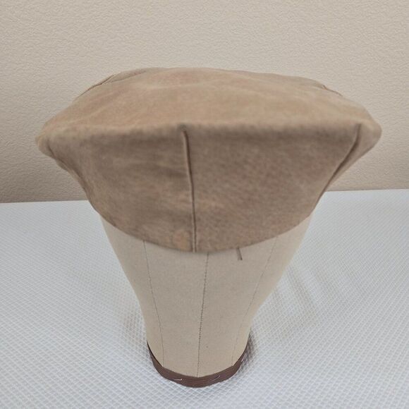 Vintage 70s Brown Flat Cap Suede Cabbie Newsboy Mens Size M  NEW - Picture 3 of 7